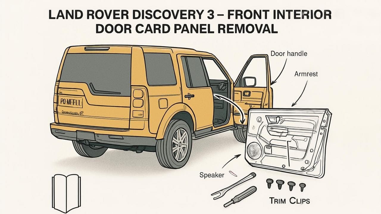 How to remove Front Door Card Interior Panel on Land Rover Discovery 3/LR3
