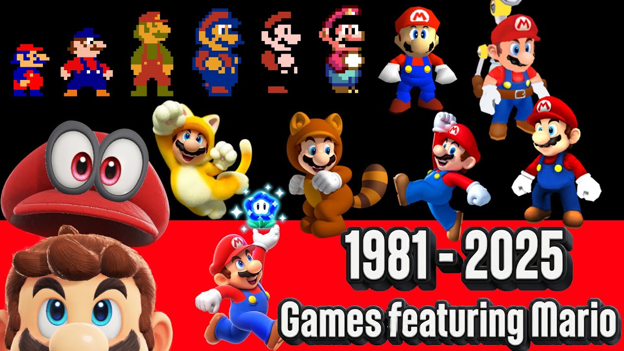 1981-2025 Games featuring Mario