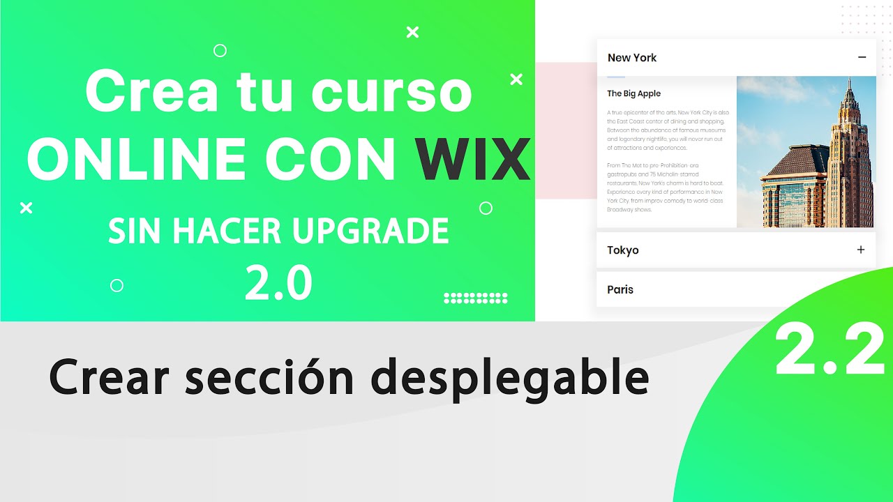 10. Crea tu curso online con WIX sin hacer Upgrade - Crear sección desplegable