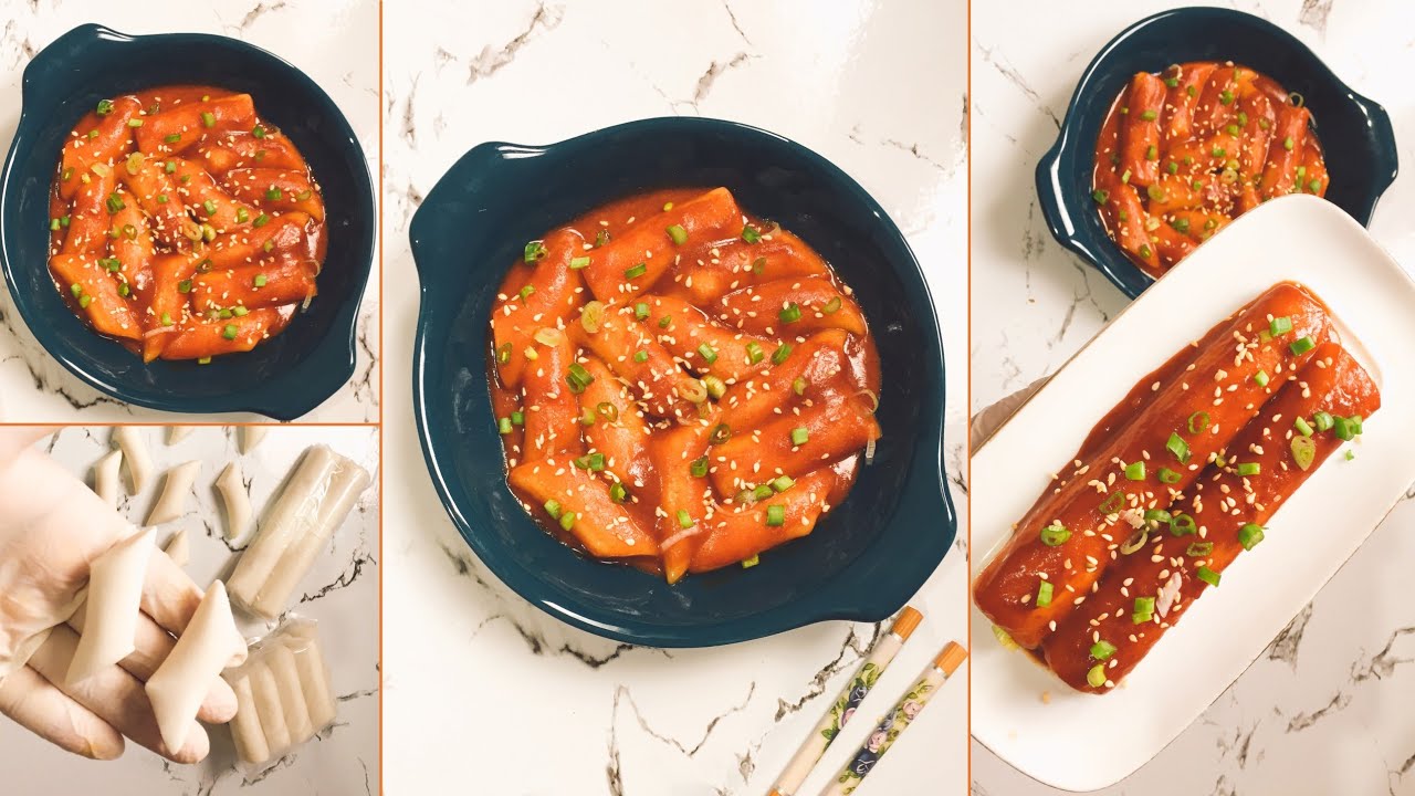 عجينة التوكبوكي بدون تسويه على البخار بأسهل طريقه وقوام زي الجاهز بضبط🥢الطعم لذيذ Korean rice cakes