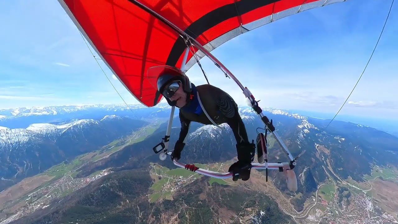 2023-04-22 Hang Gliding, Maiden Voyage Laber South, Germany, Oberammergau, Insta 360