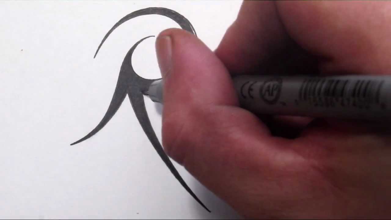 How To Draw a Simple Tribal Letter R