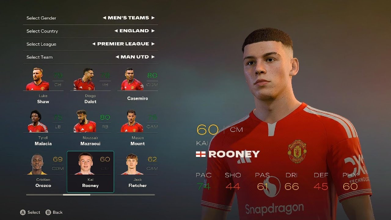 Manchestor United and wonderkids with all real faces FC26 TU1.3.0