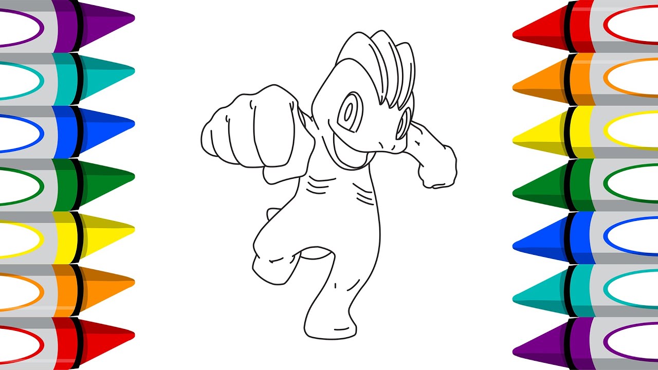 How To Coloring Machop - Coloring Pages | Pokemon