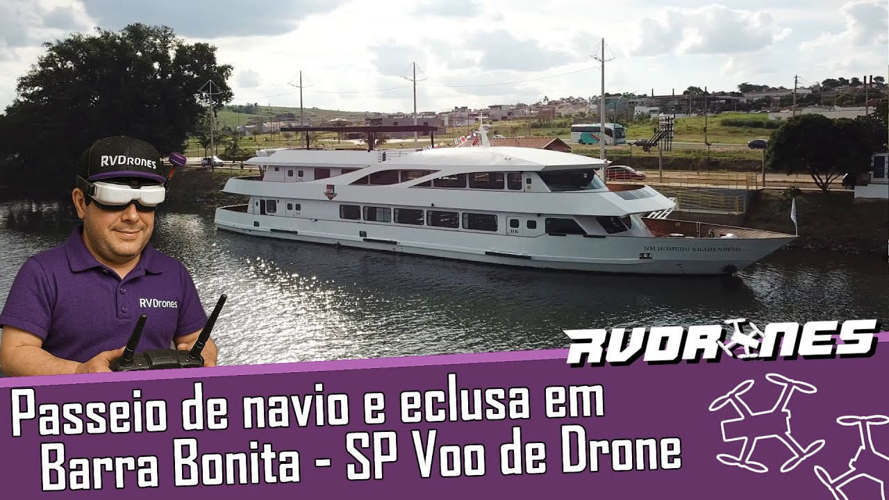Passeio de Navio e Eclusa em Barra Bonita SP – Voo de Drone pelo Rio Tietê