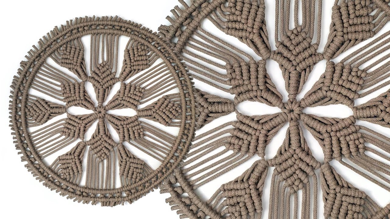 DIY: Hanging Macrame Circle Ornament | Mandala Flower Wall Decor