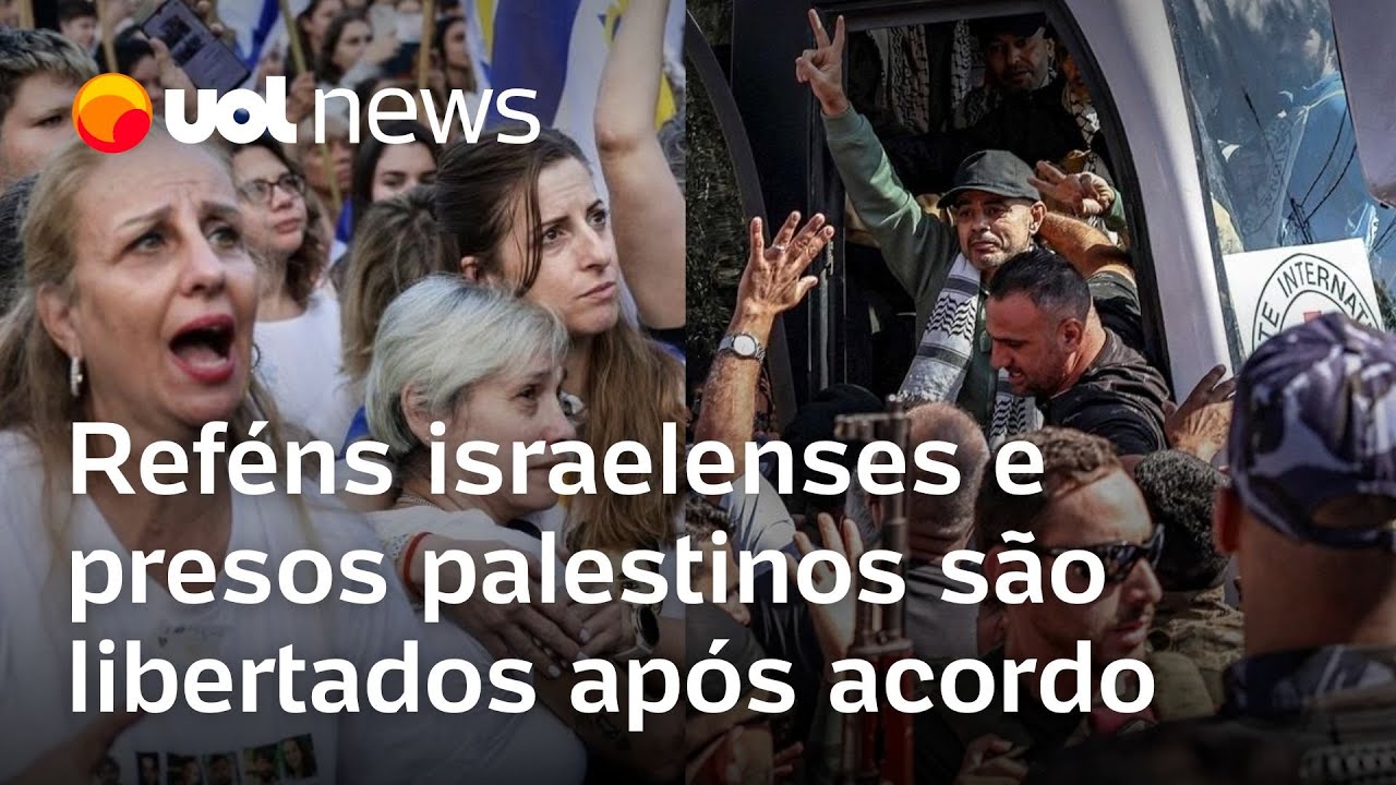 Reféns israelenses e presos palestinos são libertados após acordo para fim da guerra em Gaza