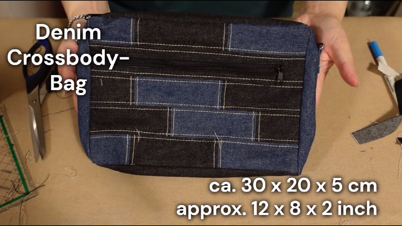 Denim Crossbody Bag, patchwork