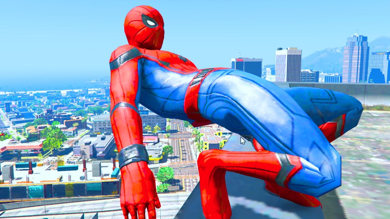 SPIDERMAN CRAZY JUMPS/FALLS #23 (GTA 5 Spider-Man Fails)