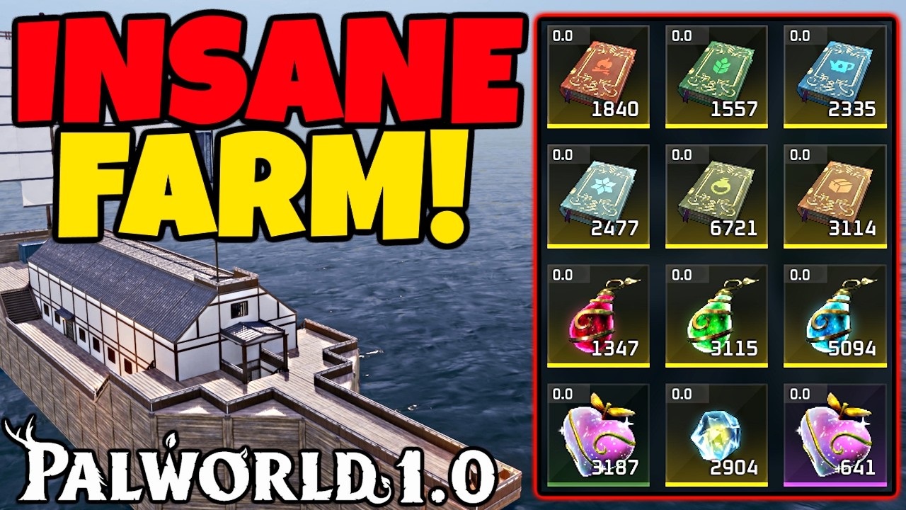 The Most BROKEN Farm in Palworld 1.0 - Easy Work Suitability Books, Power Fruits & Kinship Peach!