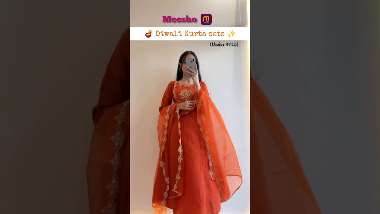 Meesho kurta sets for festive season 🧡 #outfitideas #meesho #meeshohaul #viralshort #trendingshorts