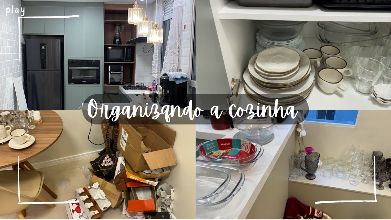 Organizando o armário da cozinha
