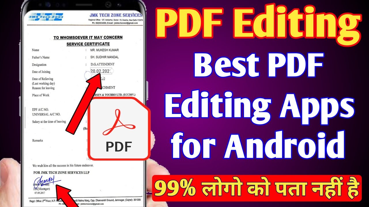 PDF file editing in mobile free app in android
