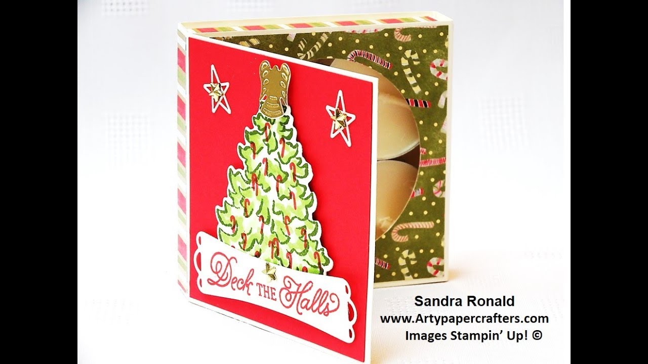Fun Fold Gift Box with Christmas Tree SandraR Stampin' Up! Demonstrator Independent