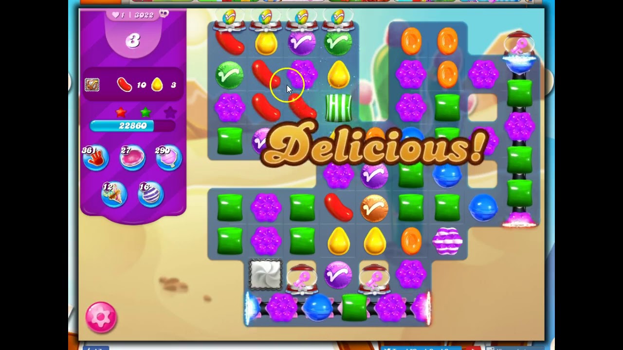 Candy Crush Level 3022 Talkthrough, 24 Moves 0 Boosters