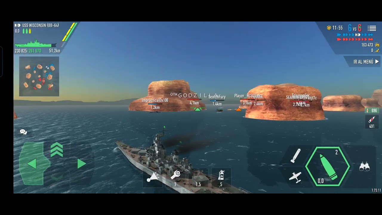capitan rafa vs otk gobzilla(batlle of warships)
