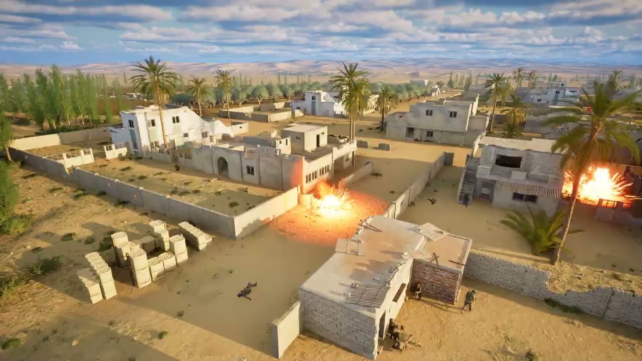 Артиллерийский удар по Мутахе в SQUAD 10.2