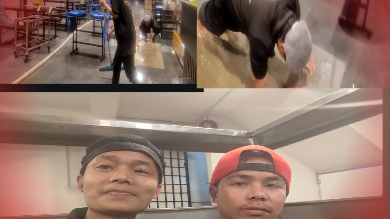 Today cleaning in restaurant 😭😆