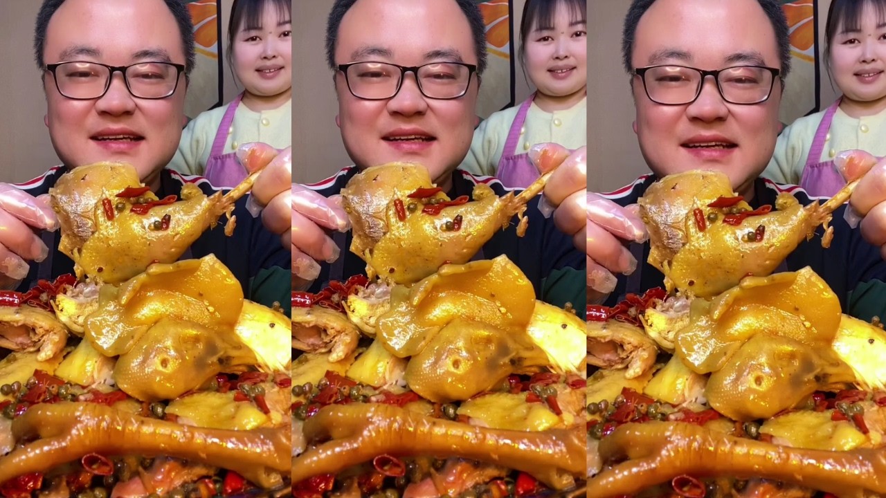 Rural ASMR Enjoy Eating Sichuan Chicken and Shark’s Fin Pork Ribs Eating Show Really Delicious Food