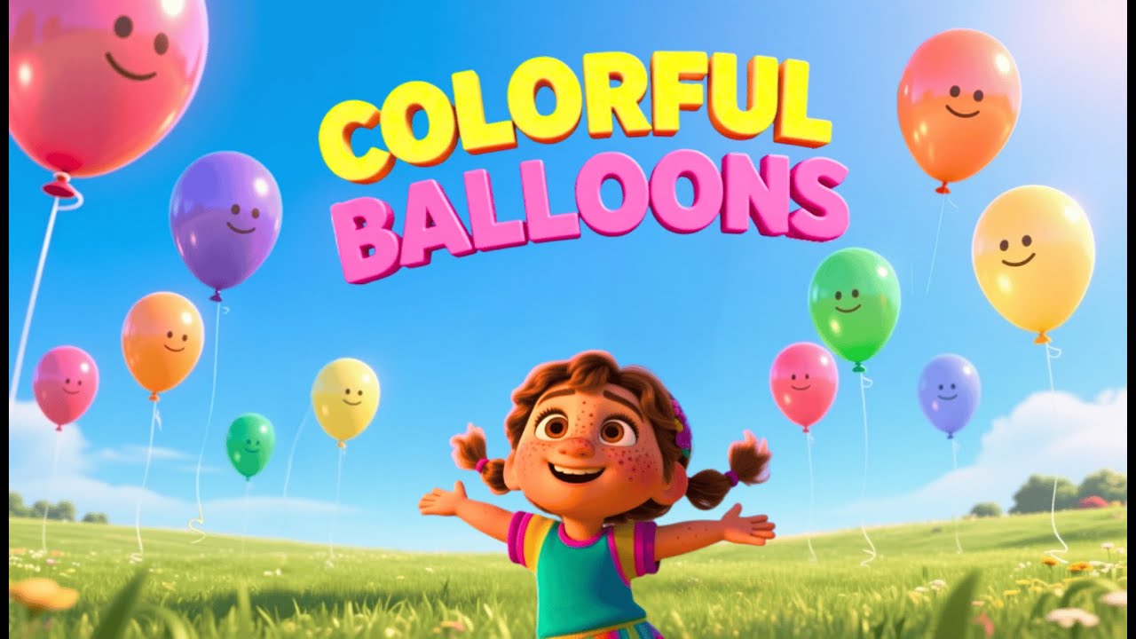 Learning Colors and Numbers | Ten Colorful Balloons Counting Song | Nursery Rhymes & Kids Songs