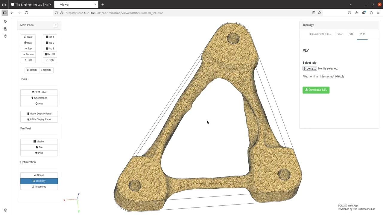 Job Monitor for MSC Nastran Topology Optimization with Emendate