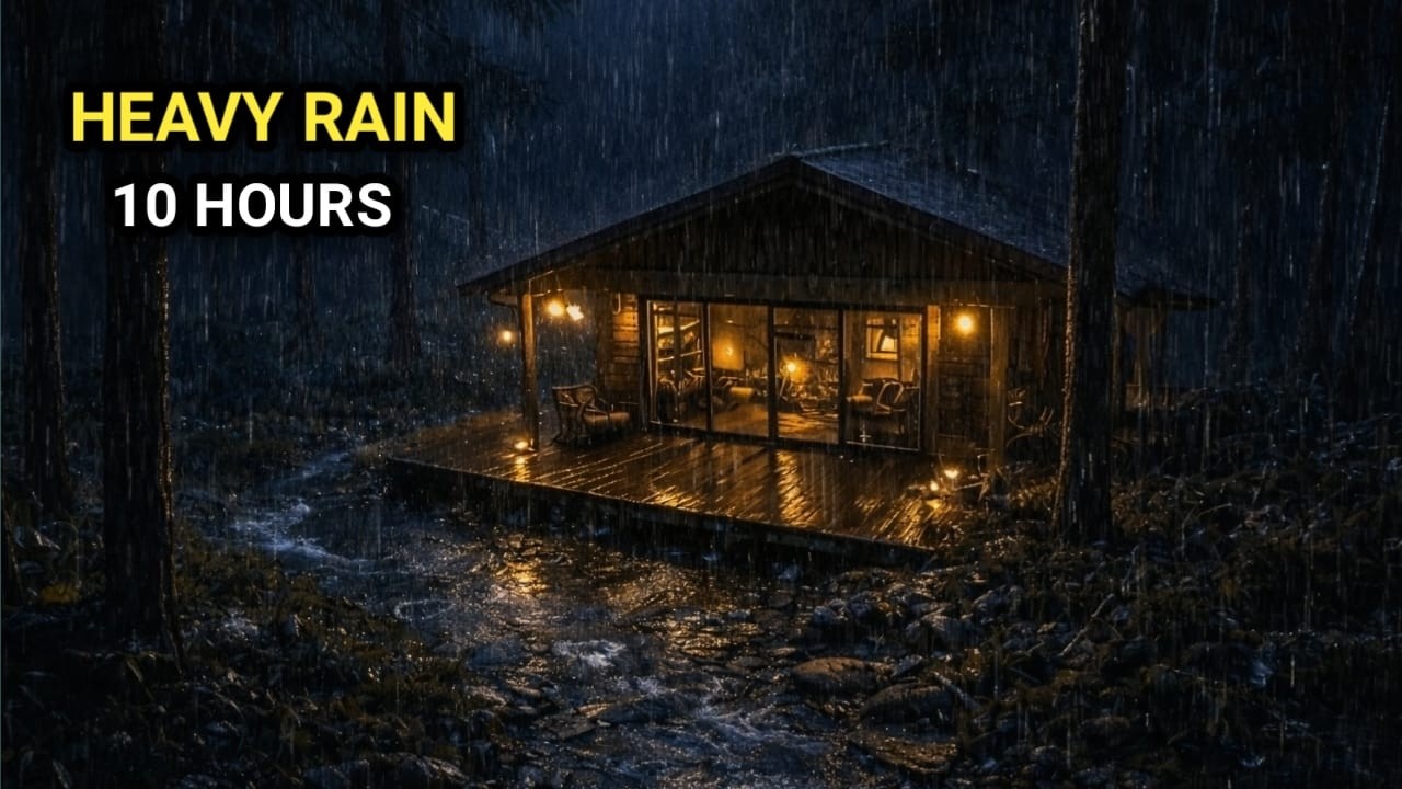 Soothing Rain Sounds for Deep Sleep | Cozy Cabin at Night