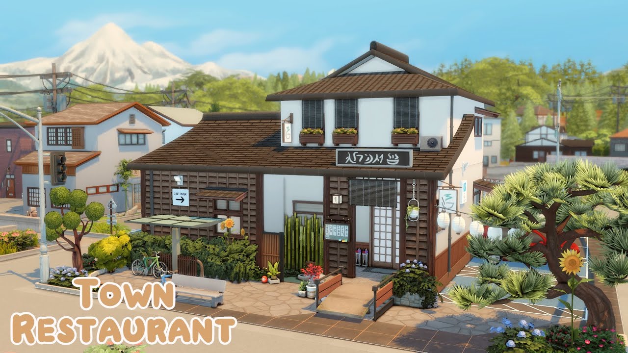 Town Restaurant 🍜🍴 | The Sims 4 | No CC - Gallery Art Used | Stop Motion Build