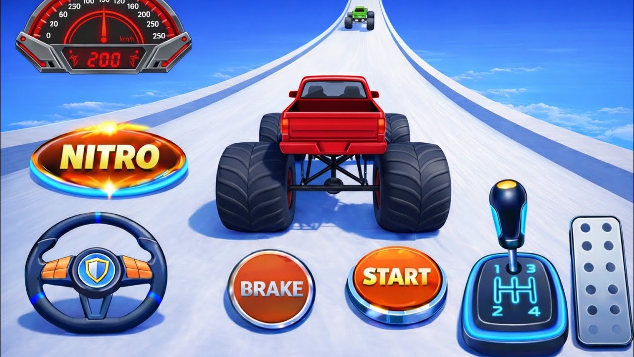 Extreme Monster Truck Rampage Racing Gameplay with Insane Air Jumps & Epic Crashes