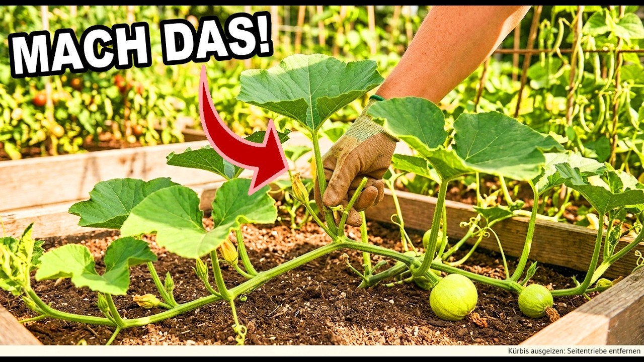 So geizt du eine K&uuml;rbis Pflanze richtig aus! (F&uuml;r mehr Fr&uuml;chte!)