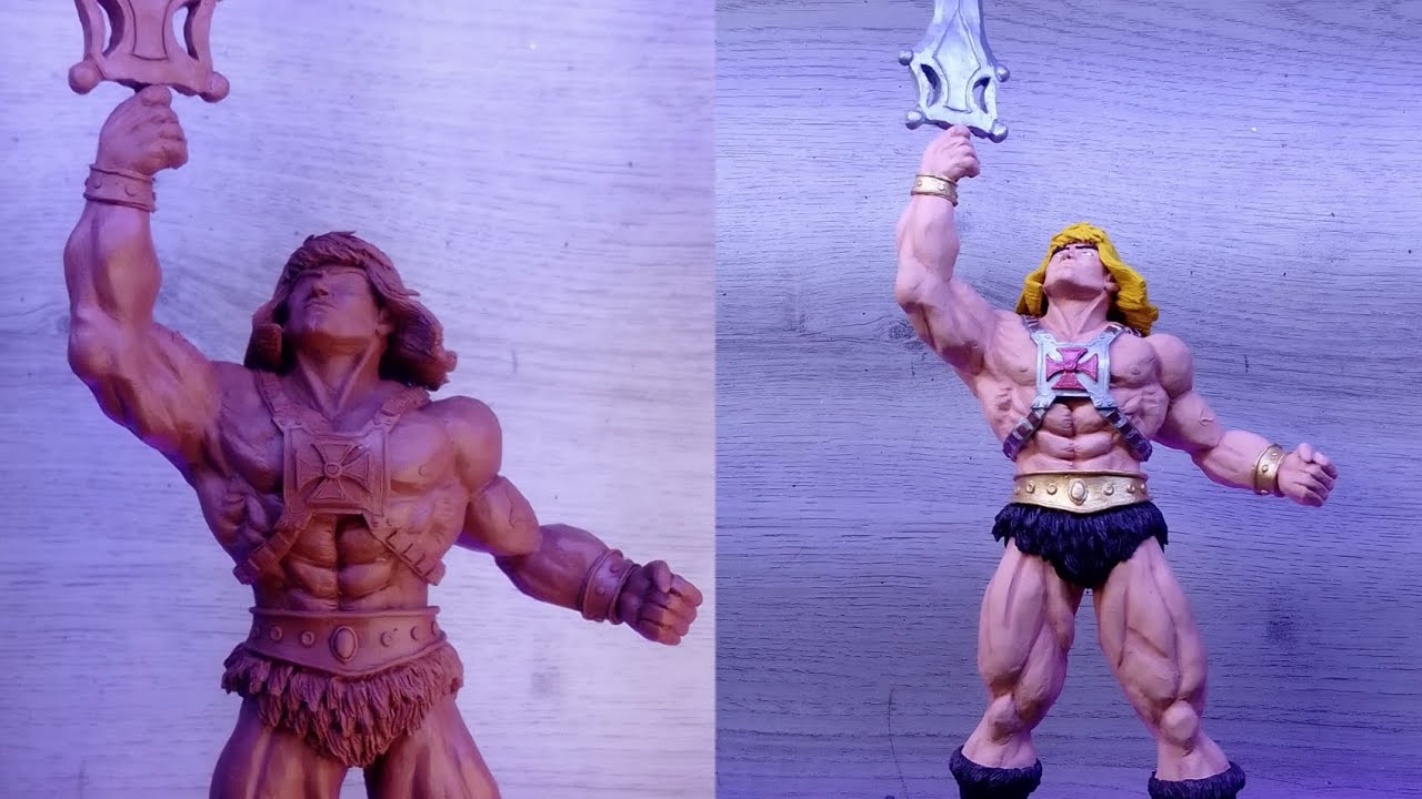 He-Man Sculpting clay// como hacer a He-Man con plastilina//figuras de plastilina