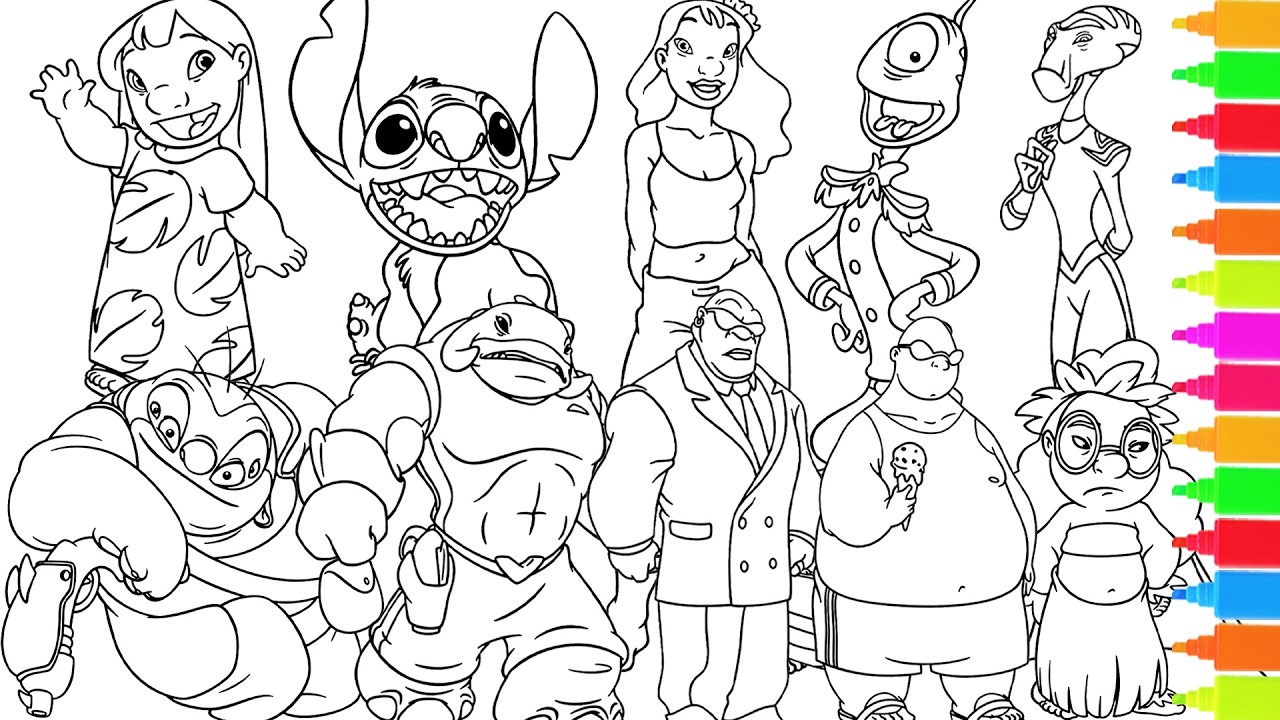 Coloring Lilo and Stitch Coloring Book Pages | HAPPILY SNOWBALL