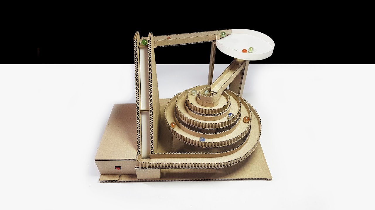Cómo Hacer Máquina de Marble Run de Cartón, Circuito de Carreras Para Canicas Automático