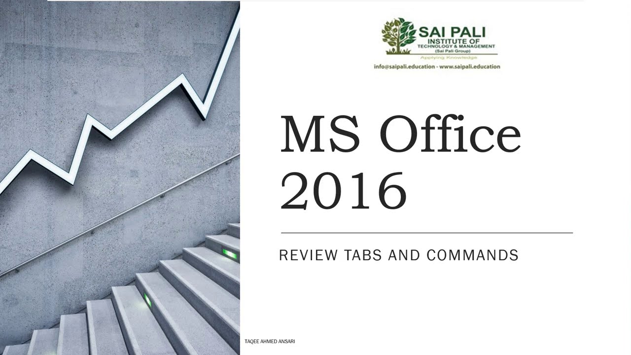 Review Tab of MS Word 2016