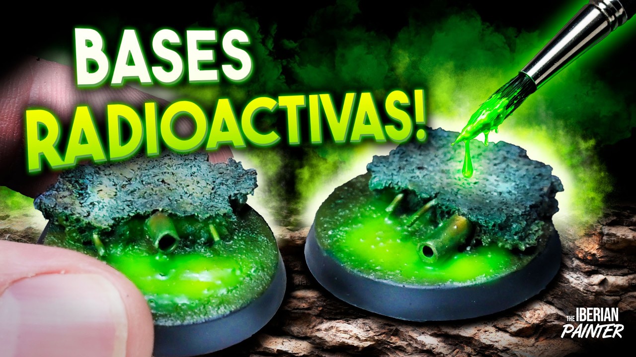 Tutorial Warhammer: cómo PINTAR BASES RADIACTIVAS ☢️ con EFECTO BRILLANTE y REALISTA 💚🔥