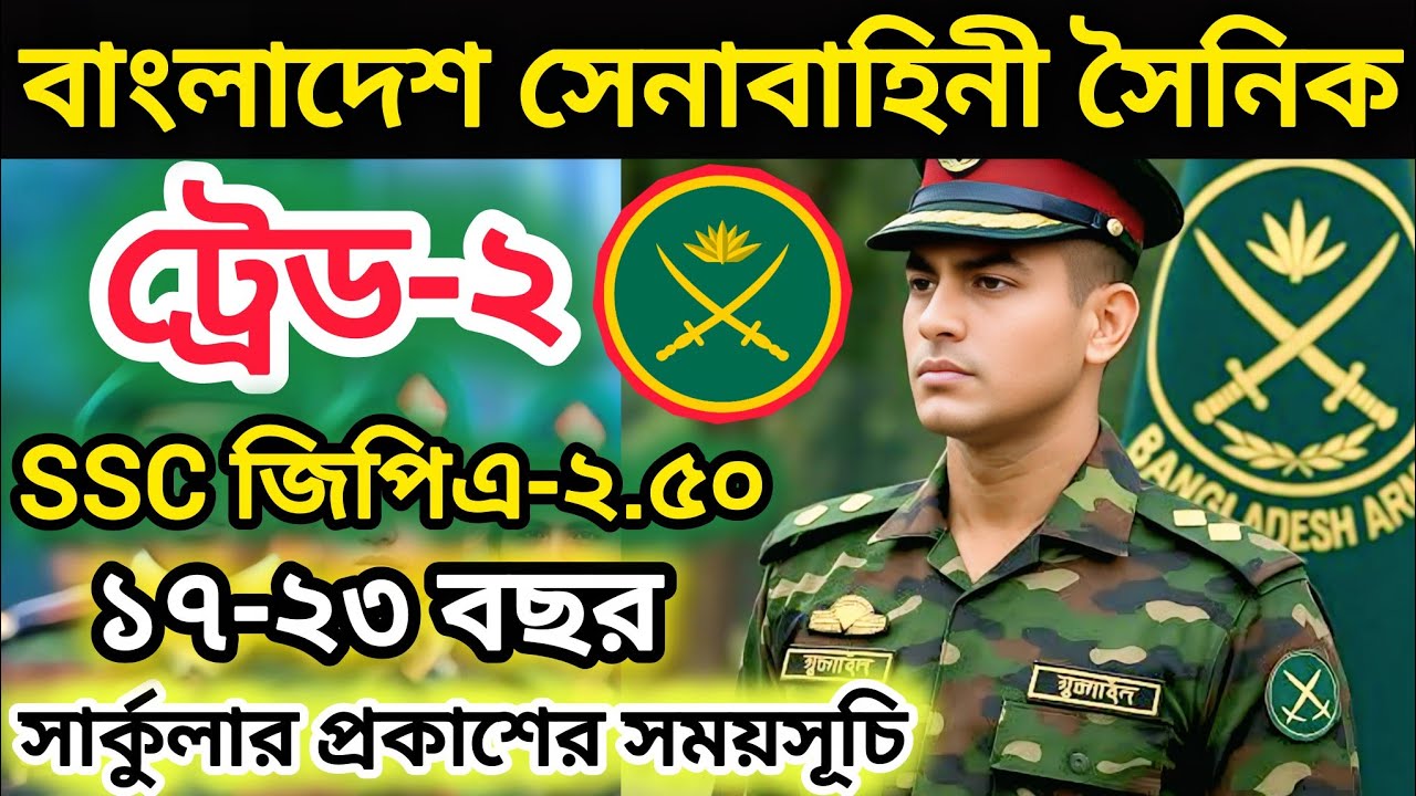 সেনাবাহিনী🔥সৈনিক ট্রেড-২🔥নিয়োগ আপডেট ২০২৬ | সার্কুলার প্রকাশের তারিখ | Sainik Trade-2 Update 2026