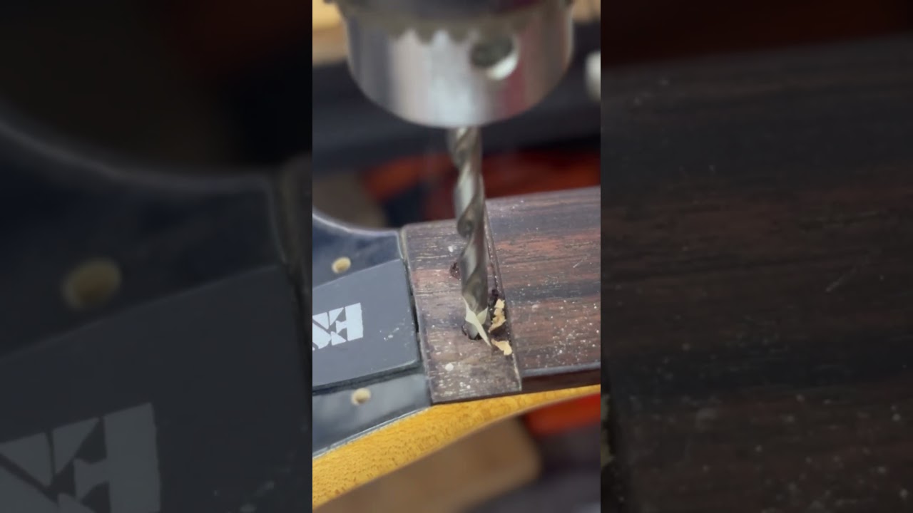 Gotoh Locking Nut Install | Wood Plugs for New Mounting Holes #floatingtrems #guitartech #guitarmods