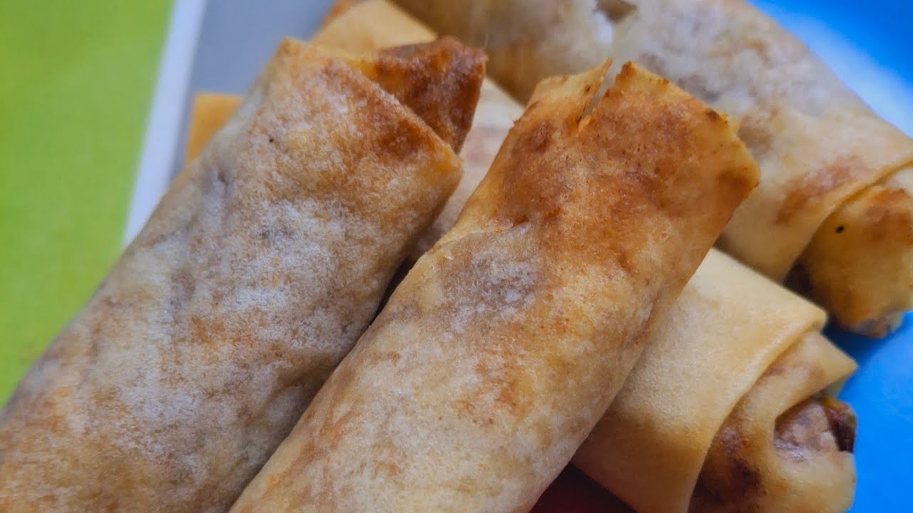 my air fryer healthy recipe!! Vegetable and tuna fish spring roll,Vegetable and chicken spring roll 
