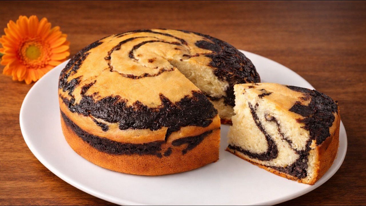 Super Soft & Fluffy Marble Cake | Easy Bakery-Style Recipe with Perfect Chocolate Swirls