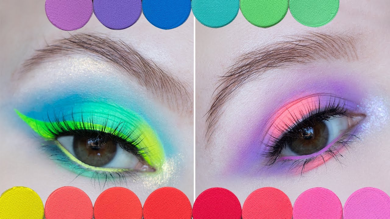 Terra Moons Cosmetics Neon Pressed Pigments | 2 Looks & Review