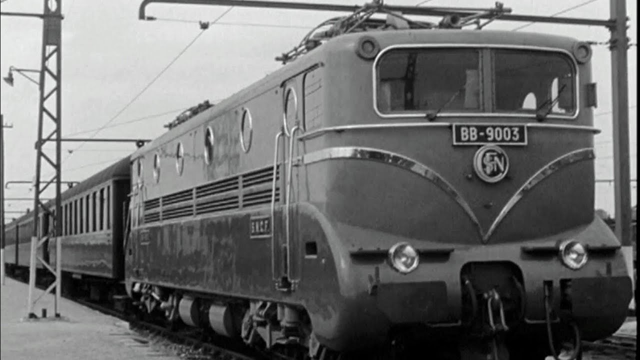 PREMIER ESSAI MONDIAL D'UN TRAIN SANS PILOTE A LA SNCF EN 1955