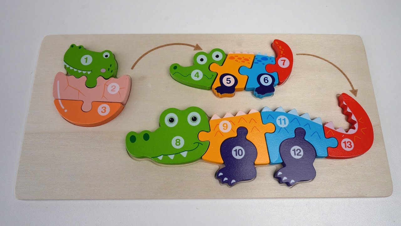 Best Toddler Number Learning | Learn Numbers in English and Japanese with Alligator Life Puzzle!