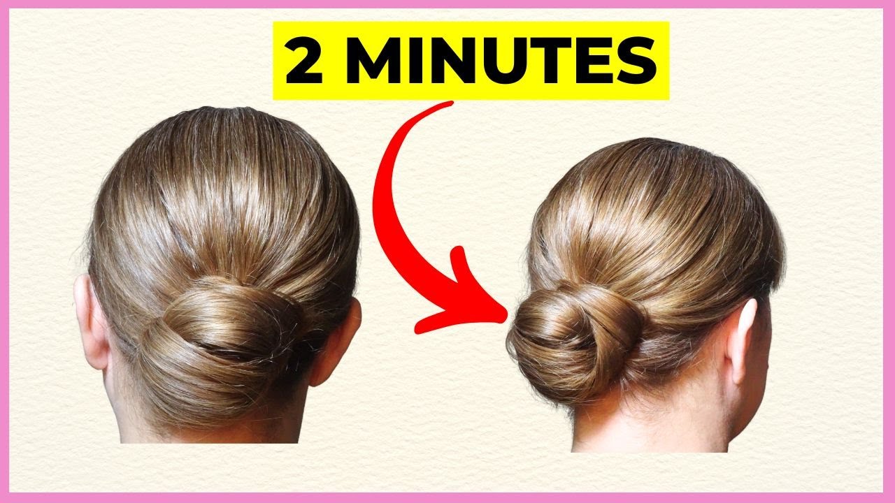 Easy 2 minute  - Simple and Romantic Low Chignon Hairstyle