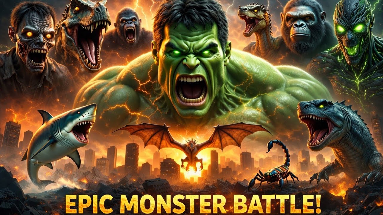 Hulk vs All Monsters: Zombie, Dino, Dragon & Shark Apocalypse – Full Action Movie (2026) 