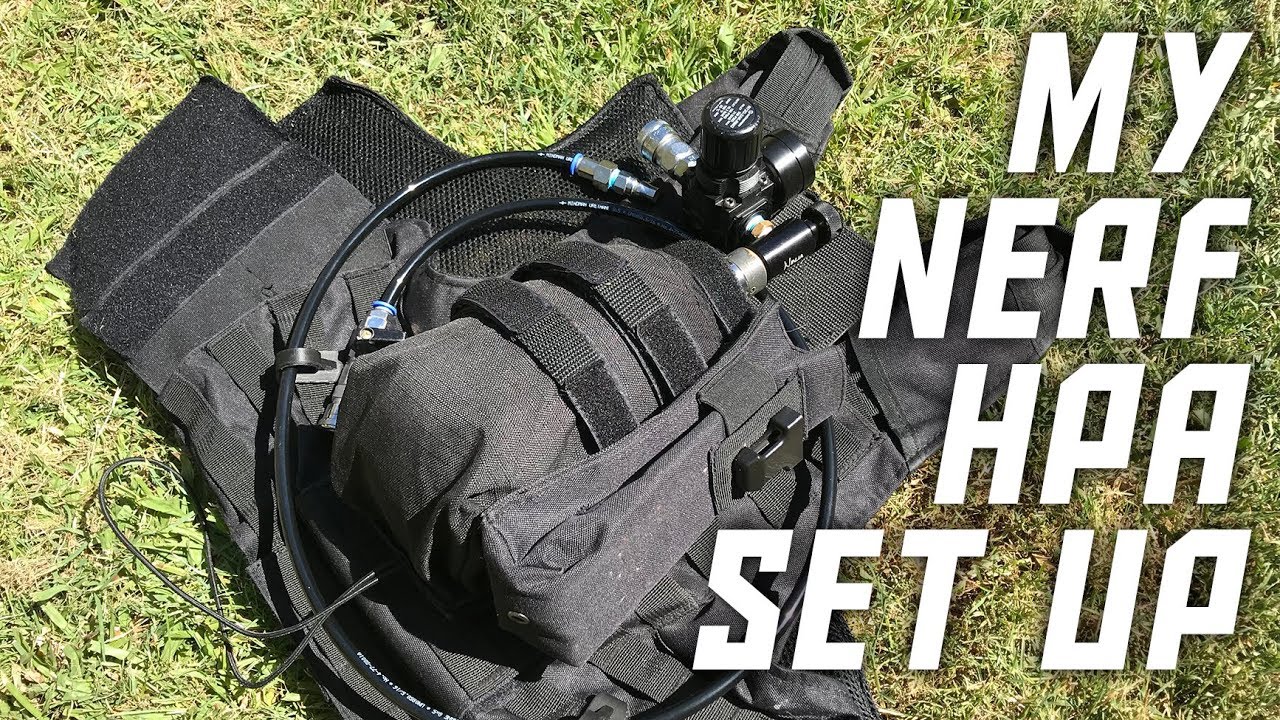 My Nerf HPA Set Up || Nerf HPA loadout And HPA Rig Set Up + Parts