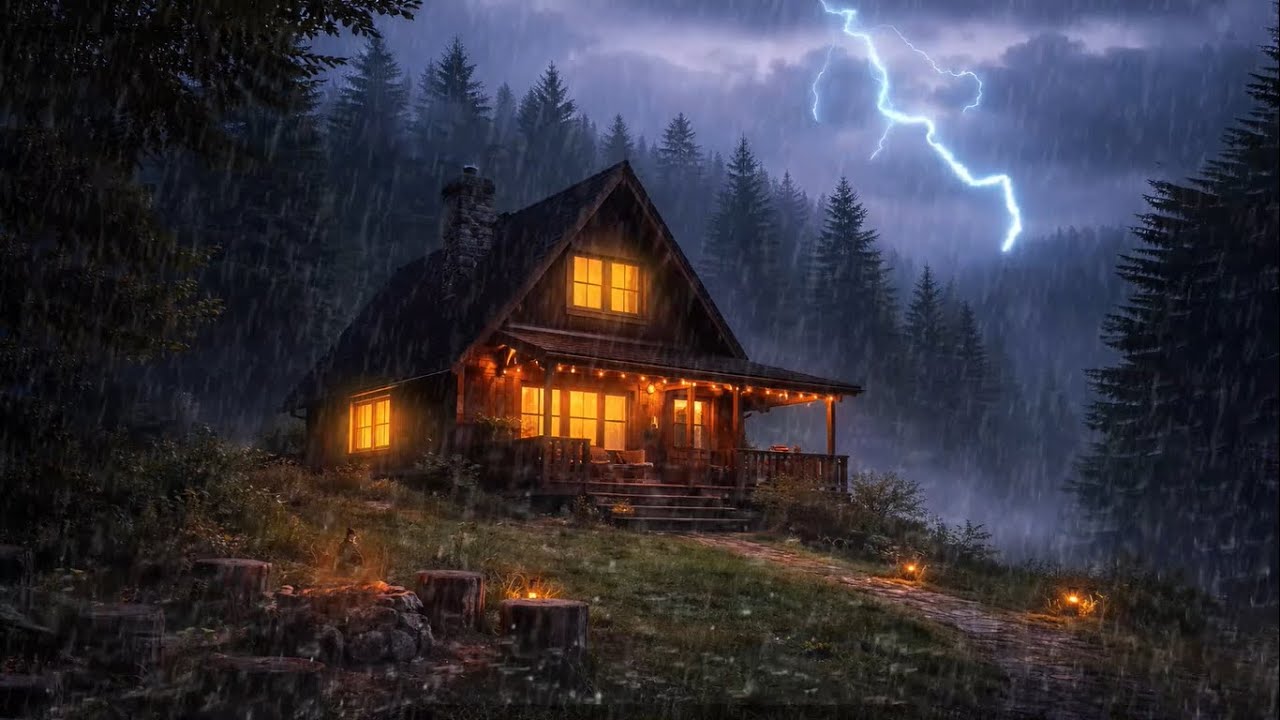 3 Hours Deep Sleeping Music   Rainy Day in Warm Bedroom for Stress Relief and Healing of Stress