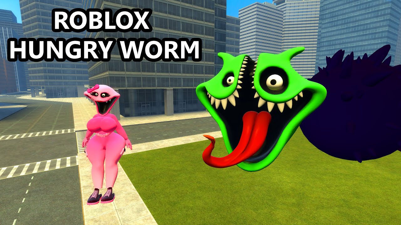 I DISCOVERED THE STRONGEST ROBLOX HUNGRY WORM IN THE CITY VS MISSPINKI in Garry's Mod!