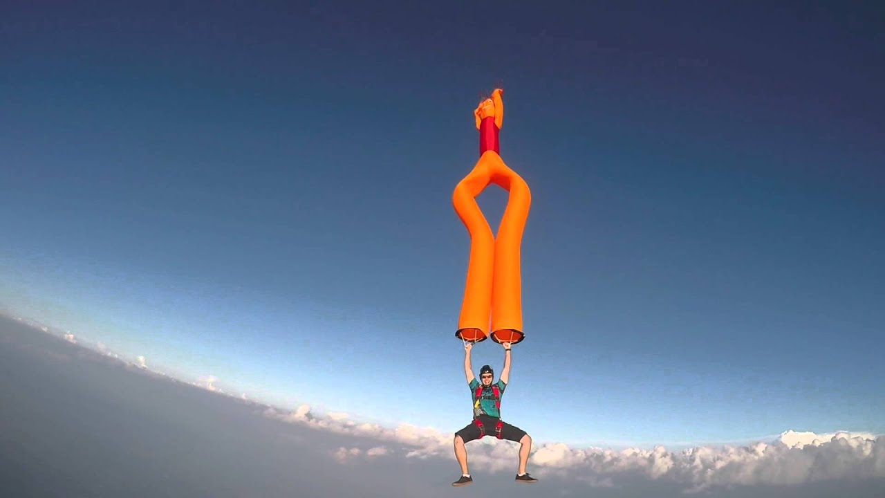 Wacky Waving Inflatable Arm Flailing Tubeman Goes Skydiving