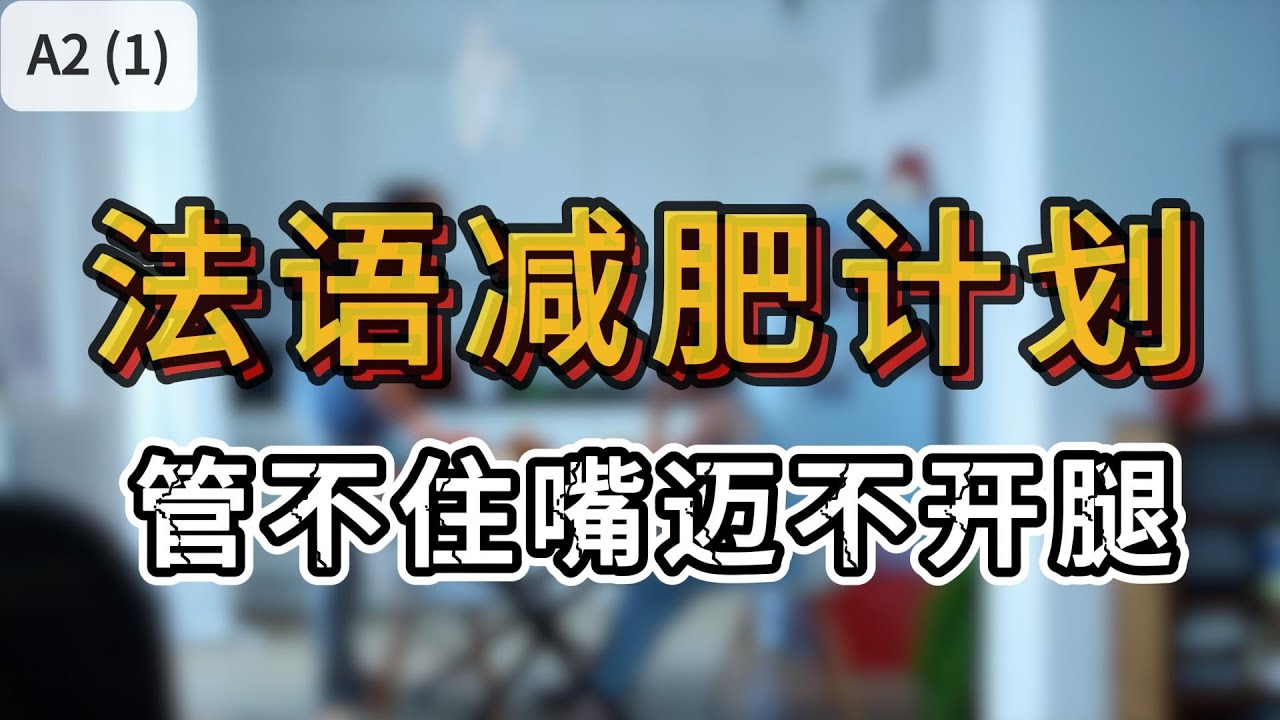 A2 法语口语 1  法语减肥计划  管不住嘴迈不开腿  法语简单将来时【看视频学法语】