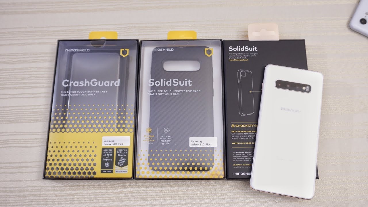 Samsung S10 Plus Rhinoshield CrashGuard Bumper and SolidSuit Cases!