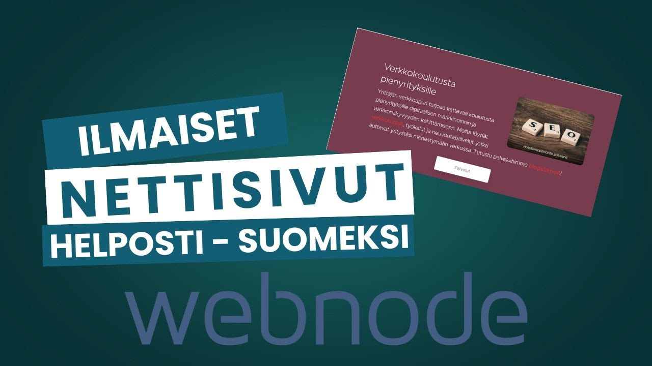 Ohje: Ilmaiset nettisivut suomenkielisell&auml; Webnodella, full tutorial